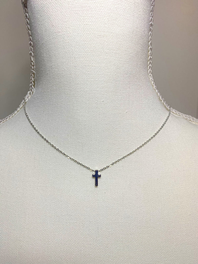 Dainty Cross Necklace - Silver