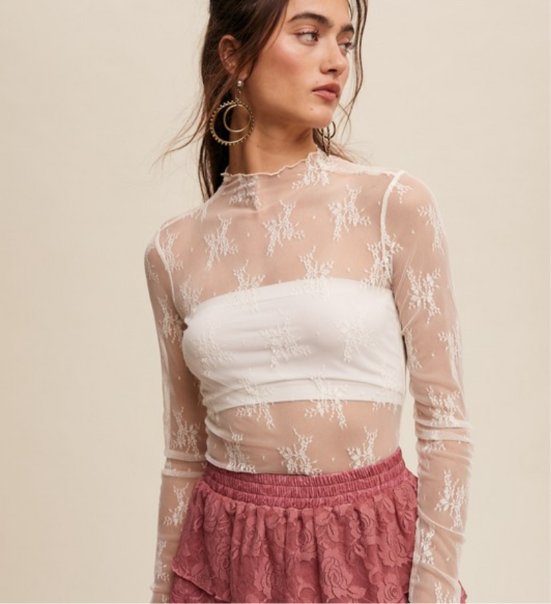 Sheer Lace Mesh Top