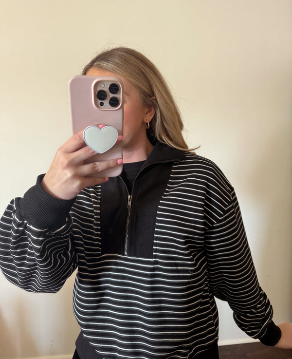 Half-Zip Pinstripe Pullover