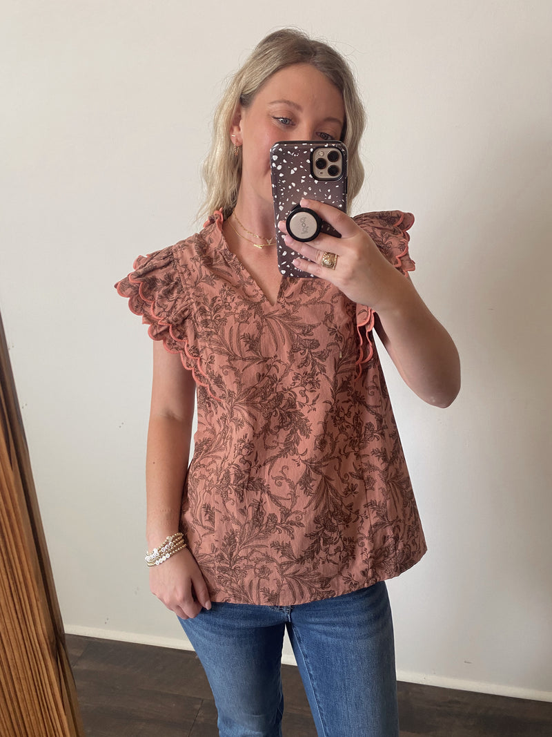 Jardin Scalloped Blouse