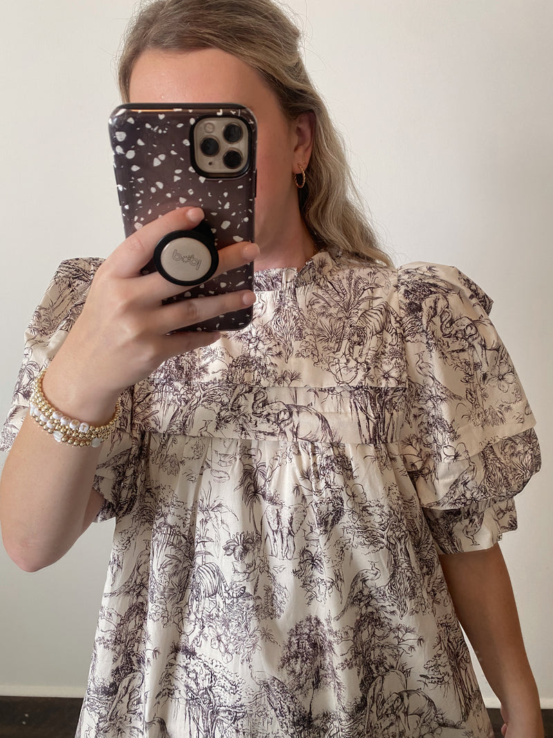 Amber Toile Mini Dress