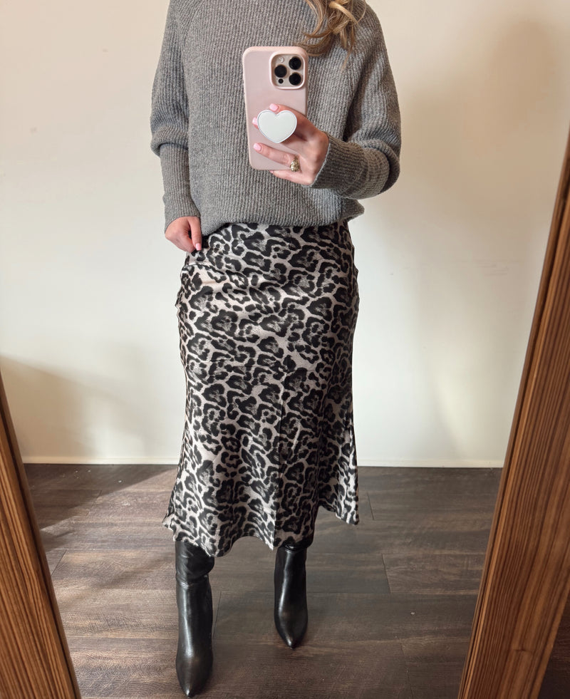 Leopard Midi Skirt