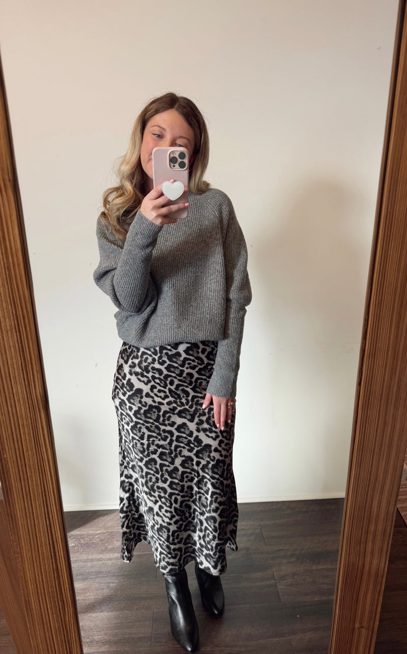 Leopard Midi Skirt