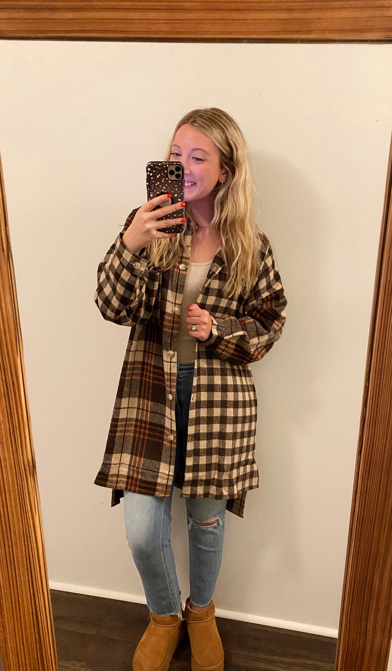 Carmel Plaid Oversized Shacket