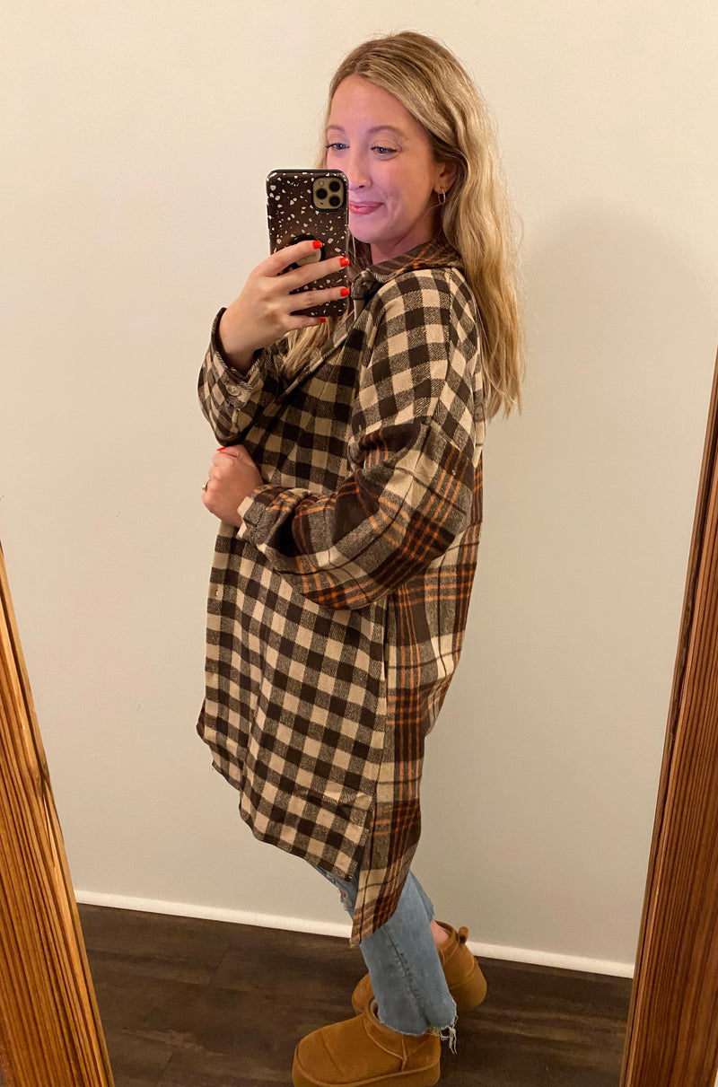 Carmel Plaid Oversized Shacket