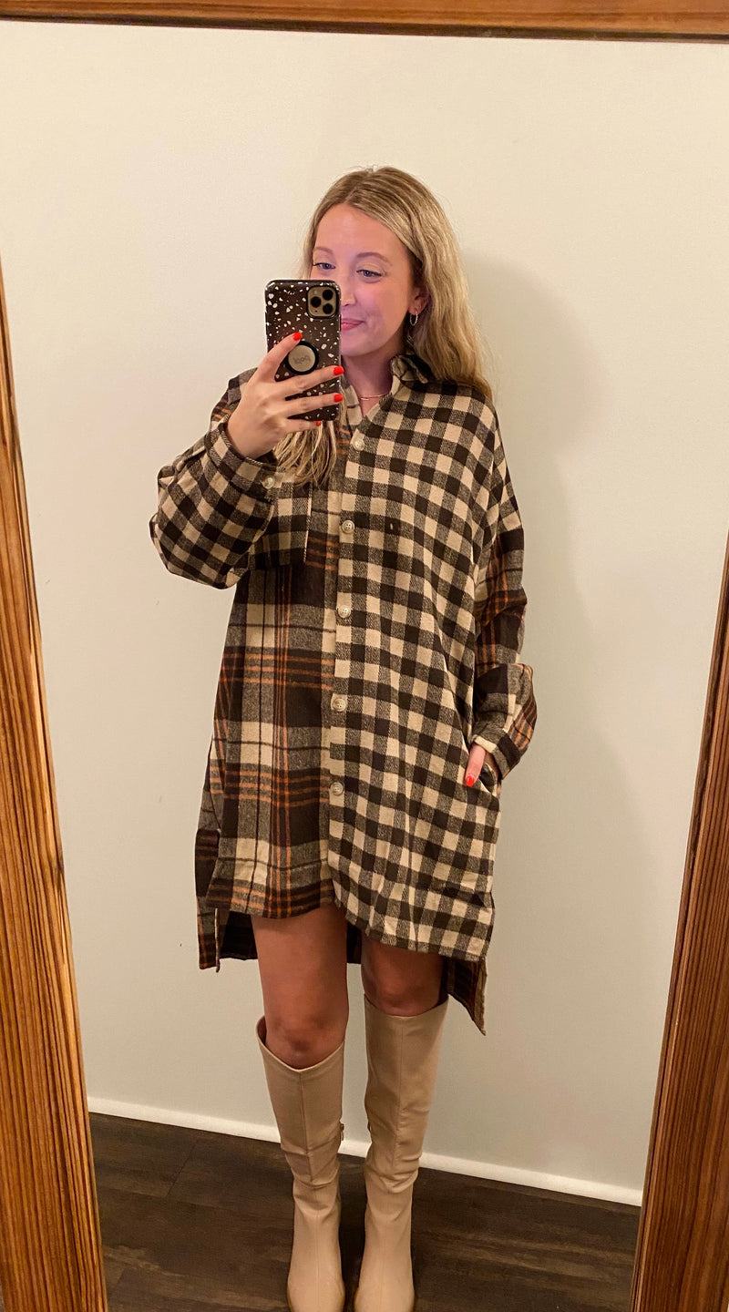 Carmel Plaid Oversized Shacket