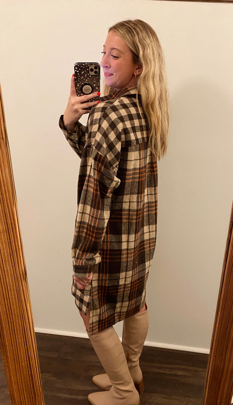 Carmel Plaid Oversized Shacket