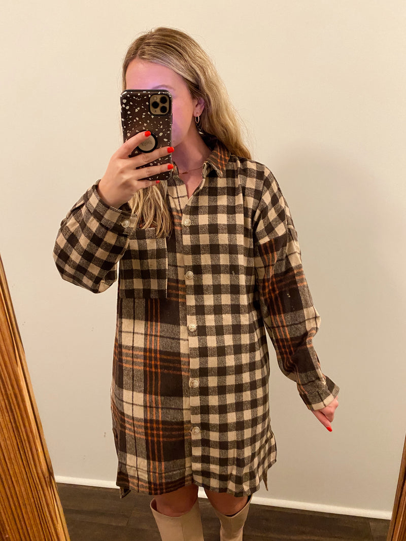 Carmel Plaid Oversized Shacket