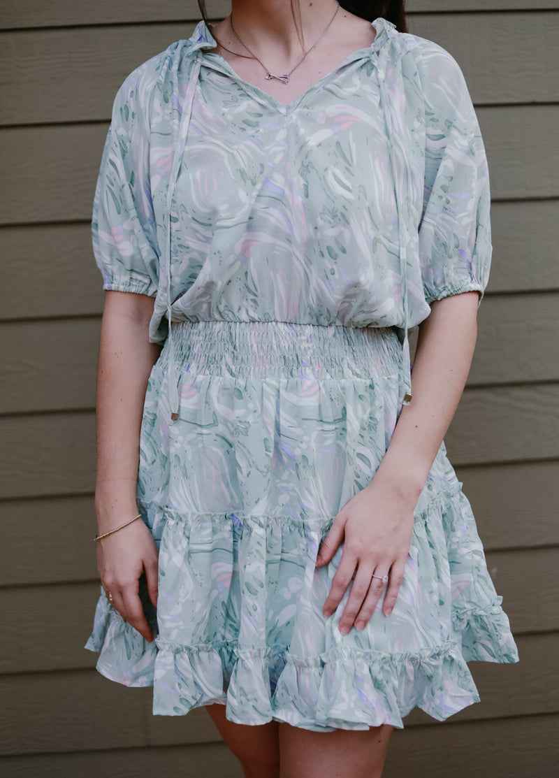 Watercolor Tiered Dress