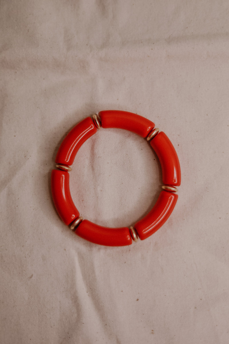 Chunky Bangle Bracelet - Red